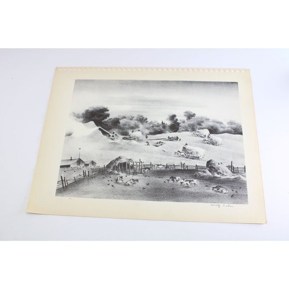 Adolf Dehn Print Threshing Vintage 77131 - Picture 2 of 4